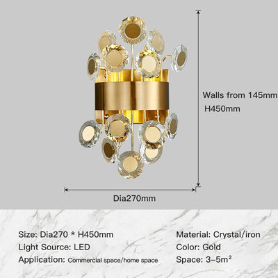 Crystal Flower Garden Wall Light