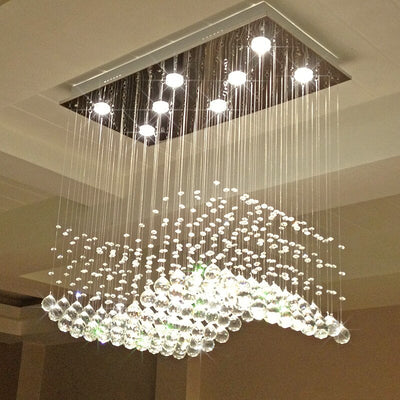 Luxurious Crystal Golden Wave Chandelier