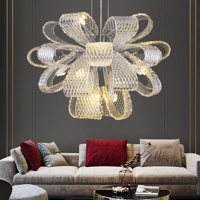 Luxurious Crystal Golden Ribbon Chandelier