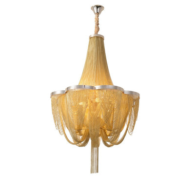 Luxurious Modern Style Golden Fringe Chandelier