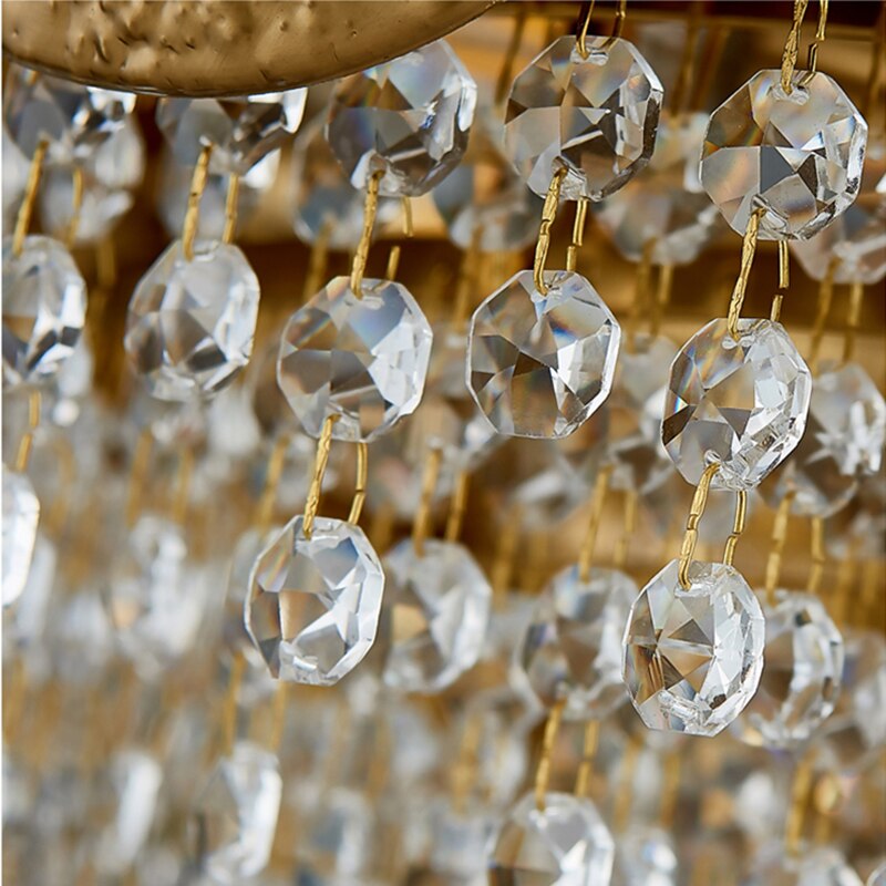 Luxurious Crystal Golden Curtain Chandelier