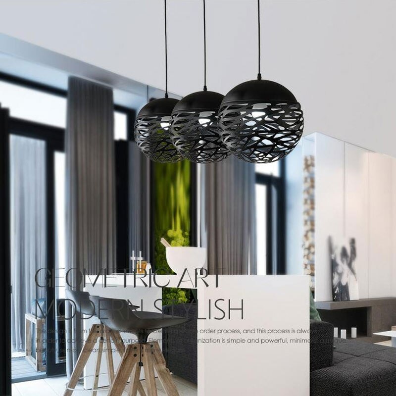 Carved Sphere Modern Pendant Light