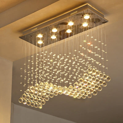 Luxurious Crystal Golden Wave Chandelier