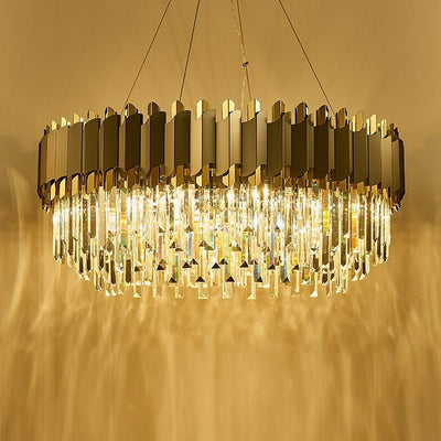 Luxurious Crystal Matt Circle Chandelier