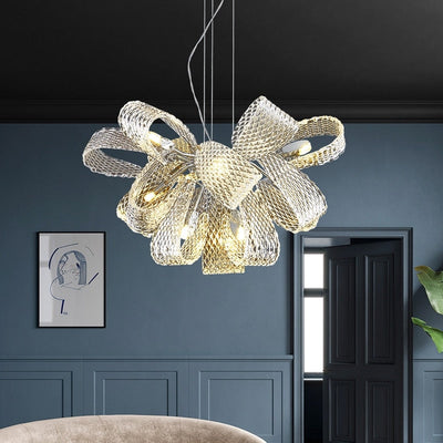 Luxurious Crystal Golden Ribbon Chandelier