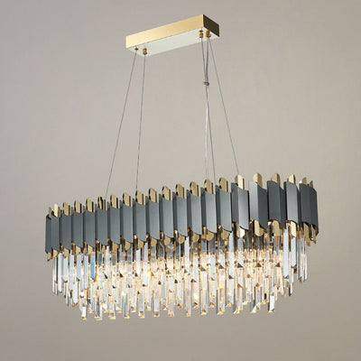 Luxurious Crystal Matt Black Chandelier