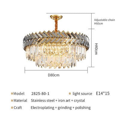 Luxurious Crystal Spiral Crown Chandelier