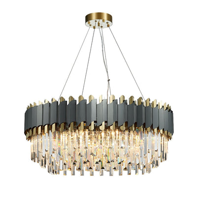 Luxurious Crystal Matt Circle Chandelier