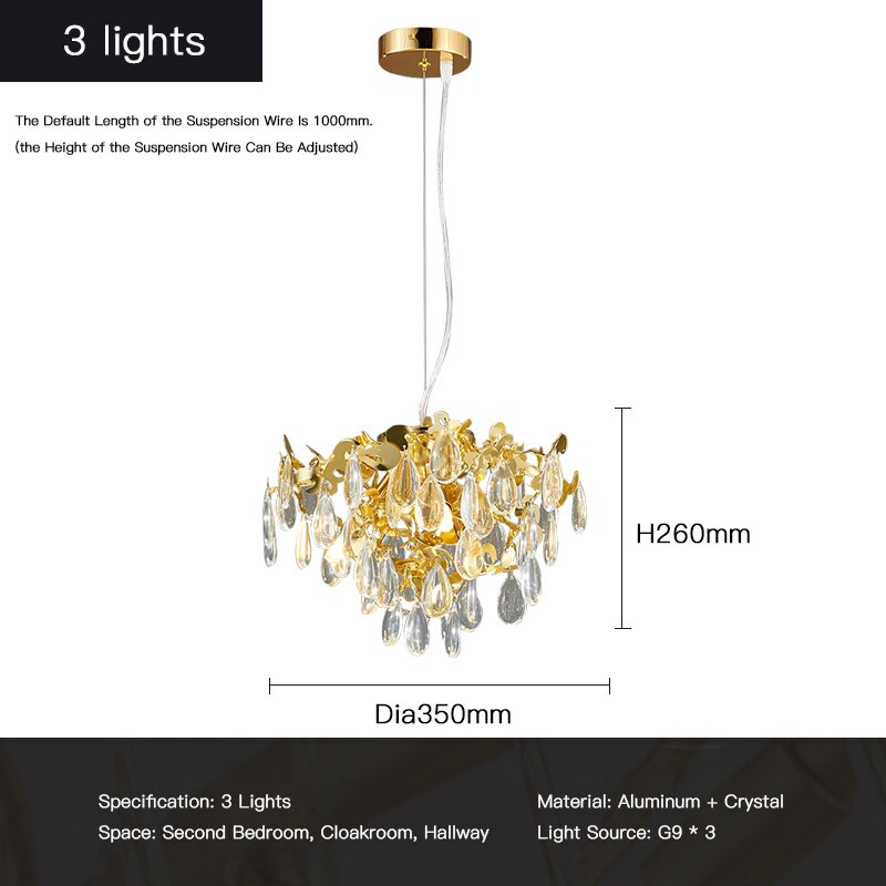 Luxurious Crystal Stainless Steel Chandelier