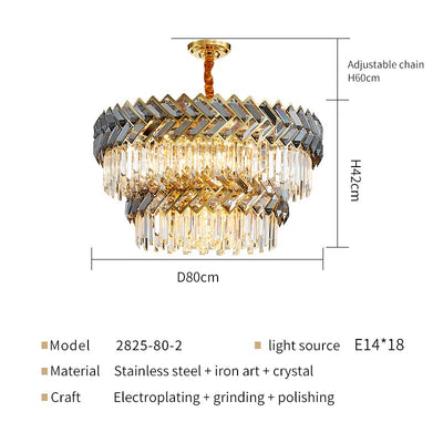 Luxurious Crystal Spiral Crown Chandelier