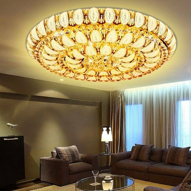 Luxurious Crystal Lily Circle Chandelier