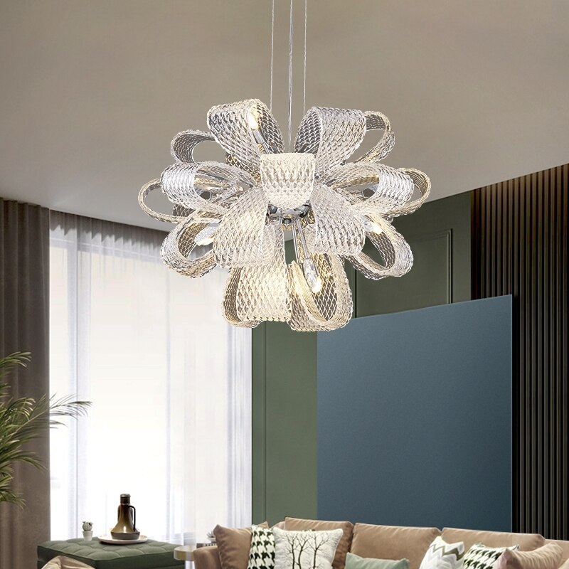 Luxurious Crystal Golden Ribbon Chandelier