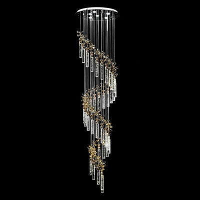 Luxurious Cyrstal Golden Helix Chandelier