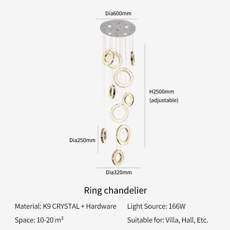 Luxurious Crystal Rounds Chandelier