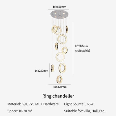 Luxurious Crystal Rounds Chandelier