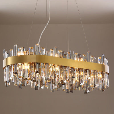 Luxurious Crystal Golden Amber Chandelier