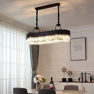 Modern Crystal Black Art Deco Chandelier