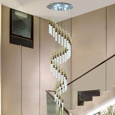 Luxurious Cyrstal Golden Helix Chandelier