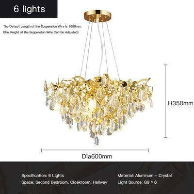 Luxurious Crystal Stainless Steel Chandelier