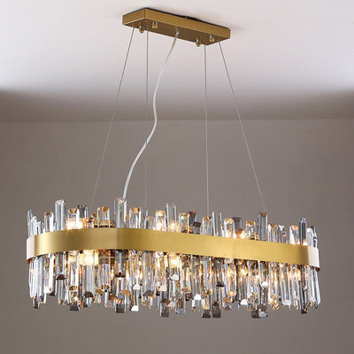 Luxurious Crystal Golden Amber Chandelier