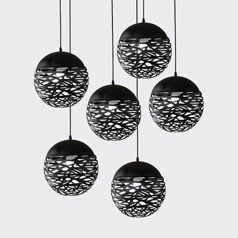 Carved Sphere Modern Pendant Light