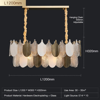 Luxurious Postmodern Golden Feathers Chandelier